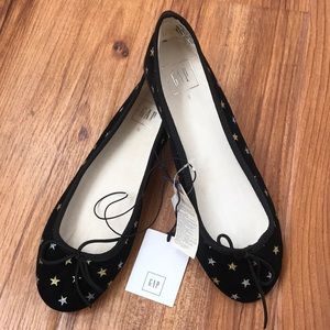 NWT GAP Silver & Gold Foil Star Ballet Flats